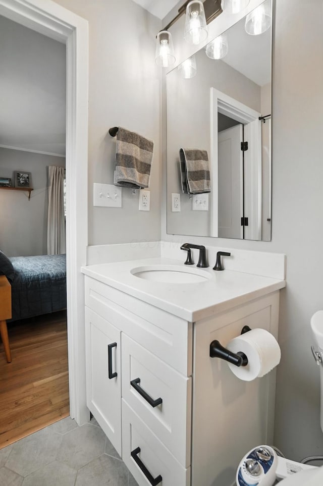 2820 Halstead Rd, Columbus, OH 43221 - bathroom with vanity and tile patterned flooring
