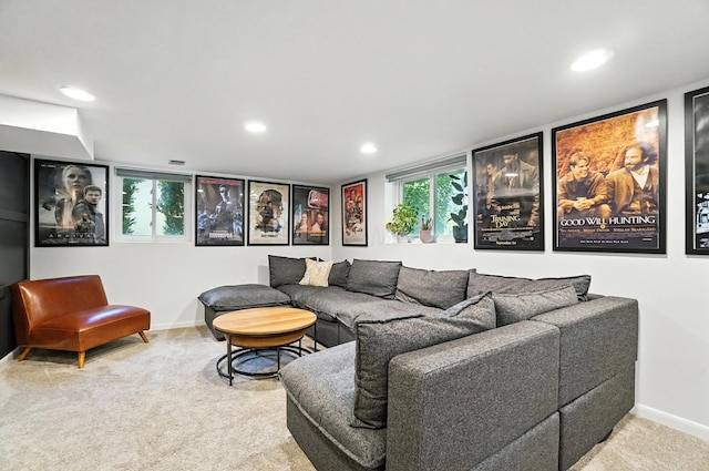2820 Halstead Rd, Columbus, OH 43221 - carpeted living room featuring recessed lighting