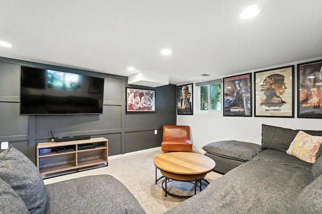 2820 Halstead Rd, Columbus, OH 43221 - cinema room with a decorative wall, carpet floors, and recessed lighting