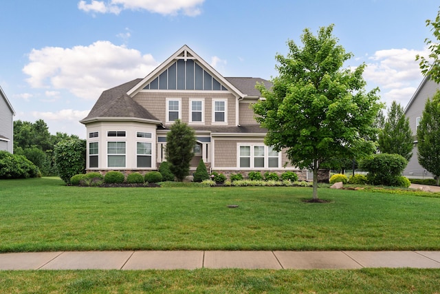 6196 Streamside Dr, Galena, OH 43021 - view of front of property with a front lawn and stone siding