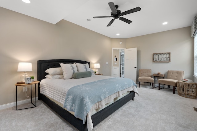 6196 Streamside Dr, Galena, OH 43021 - carpeted bedroom with recessed lighting and ceiling fan