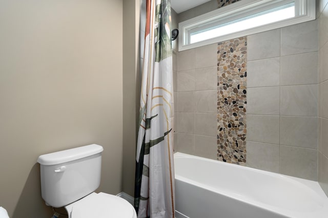6196 Streamside Dr, Galena, OH 43021 - bathroom with toilet and shower / bath combo with shower curtain