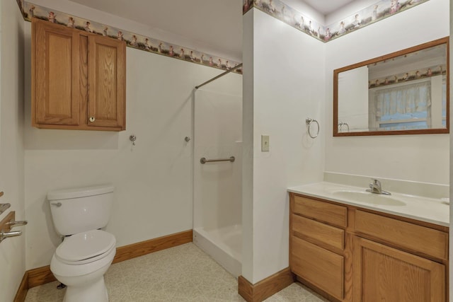 6135 Westfall Rd SW, Lancaster, OH 43130 - bathroom with vanity, a stall shower, and tile patterned floors