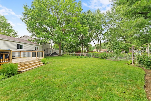 4400 Yellowhammer Dr, Westerville, OH 43081 - fenced backyard featuring a deck