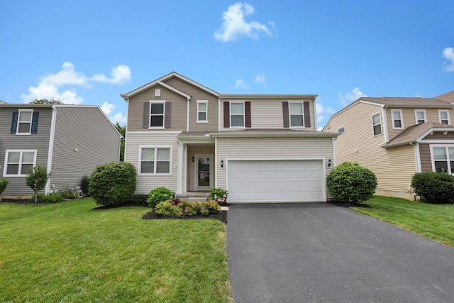 3987 Mad River Rd, Grove City, OH 43123 - traditional home featuring a garage, asphalt driveway, and a front yard