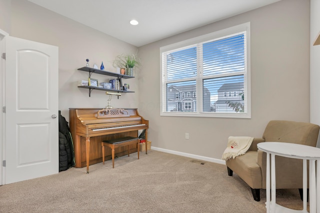 3987 Mad River Rd, Grove City, OH 43123 - sitting room featuring light carpet and recessed lighting