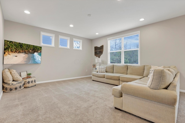3987 Mad River Rd, Grove City, OH 43123 - carpeted living room with recessed lighting