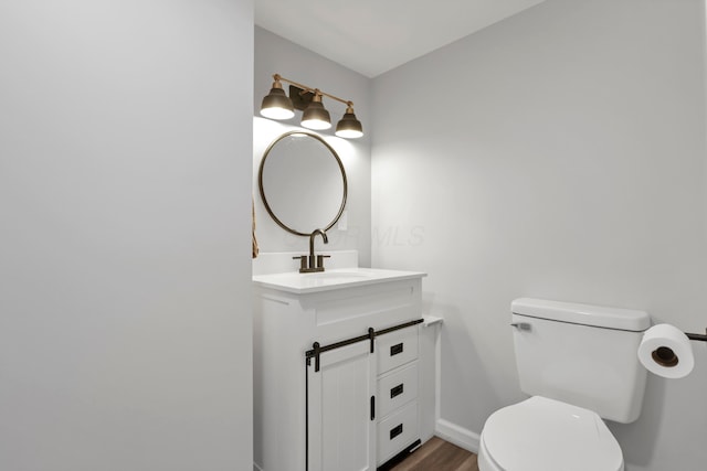 3987 Mad River Rd, Grove City, OH 43123 - half bath with vanity and wood finished floors