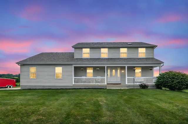 2110 Pickerington Rd, Carroll, OH 43112 - view of front of property featuring a yard and covered porch