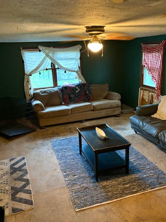 407 Marion St Unit 403, Mcguffey, OH 45859 - living area with plenty of natural light and ceiling fan