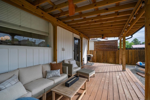 619 Columbus Ave, Washington Court House, OH 43160 - wooden deck featuring an outdoor living space