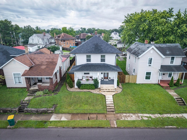 619 Columbus Ave, Washington Court House, OH 43160 - view of front of property with a porch, a residential view, and a shingled roof