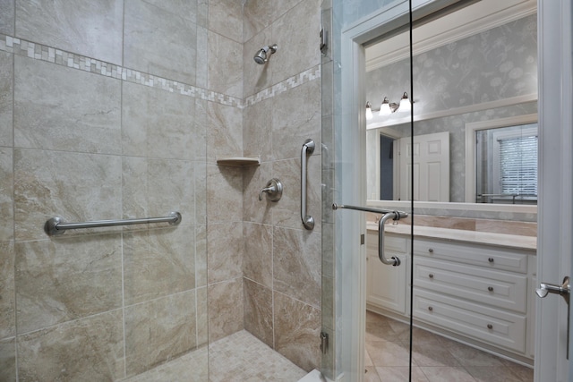580 Keyes Ln, Worthington, OH 43085 - full bathroom featuring a shower stall and vanity