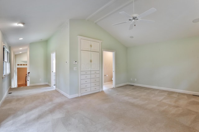 580 Keyes Ln, Worthington, OH 43085 - unfurnished bedroom with light carpet, ensuite bath, recessed lighting, and ceiling fan