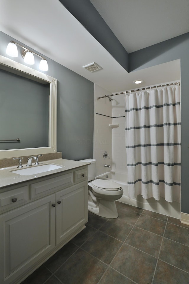 580 Keyes Ln, Worthington, OH 43085 - full bathroom featuring vanity, tile patterned flooring, and shower / bath combo