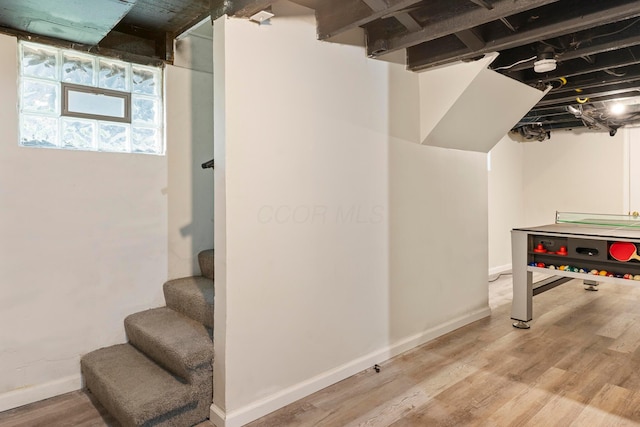 185 S Princeton Ave, Columbus, OH 43223 - basement with light wood-style flooring and stairway