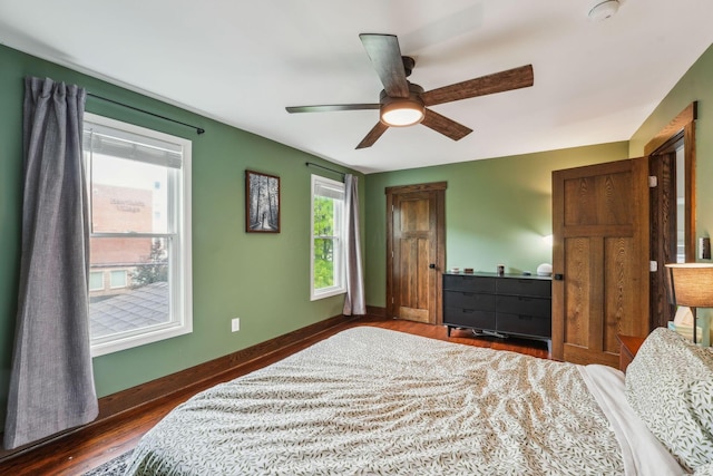 745 W Rich St, Columbus, OH 43222 - bedroom featuring wood finished floors and a ceiling fan