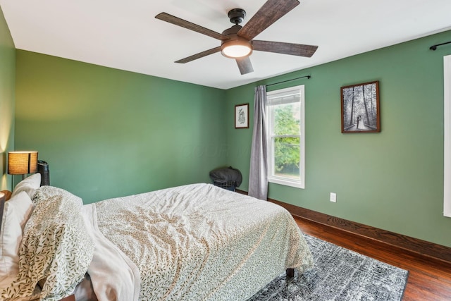 745 W Rich St, Columbus, OH 43222 - bedroom featuring wood finished floors and ceiling fan