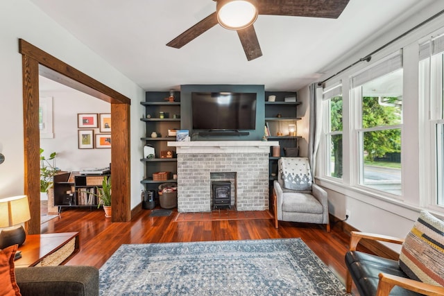 745 W Rich St, Columbus, OH 43222 - living room featuring ceiling fan and wood finished floors