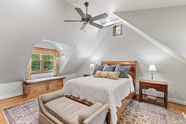 116 W Royal Forest Blvd, Columbus, OH 43214 - bedroom featuring vaulted ceiling, wood finished floors, and ceiling fan