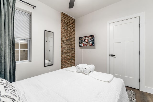 887-891 S 22nd St, Columbus, OH 43206 - bedroom featuring dark wood-type flooring and ceiling fan