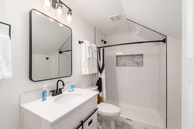 887-891 S 22nd St, Columbus, OH 43206 - full bath with vanity, a tile shower, and marble look tile flooring