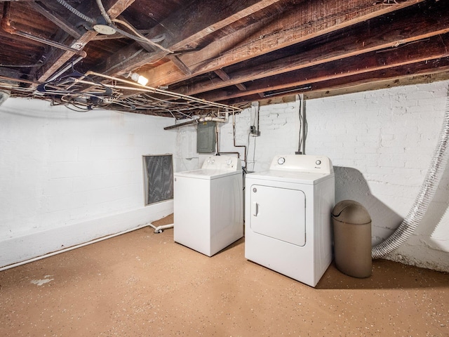 116-118 E Hudson St, Columbus, OH 43202 - laundry room featuring washing machine and clothes dryer and electric panel