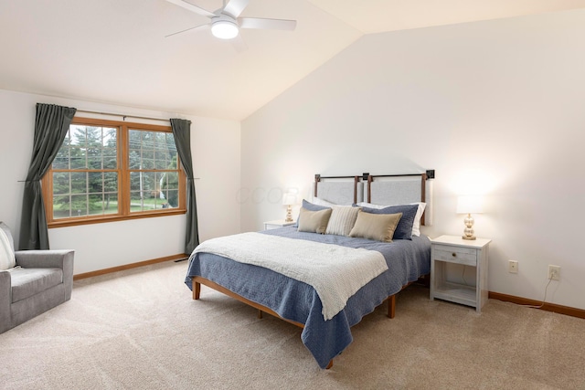 11578 Duncan Plains Rd NW, Johnstown, OH 43031 - carpeted bedroom with vaulted ceiling and ceiling fan