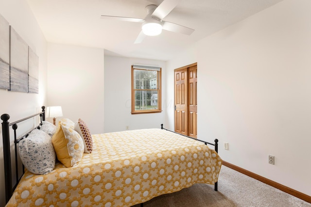 11578 Duncan Plains Rd NW, Johnstown, OH 43031 - carpeted bedroom with a ceiling fan and a closet