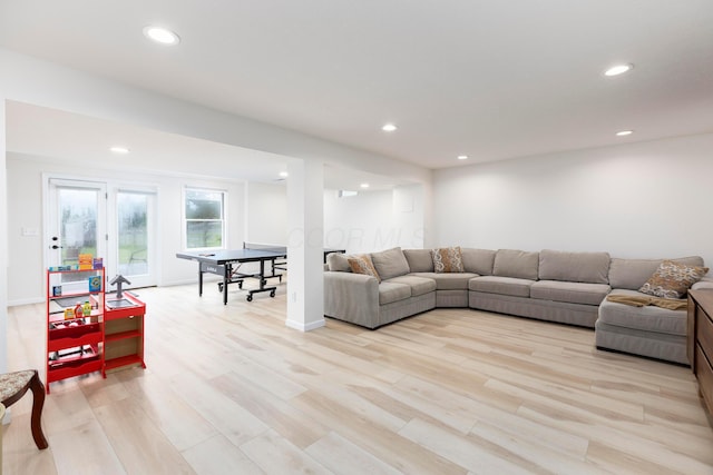 11578 Duncan Plains Rd NW, Johnstown, OH 43031 - living room with light wood-style flooring and recessed lighting