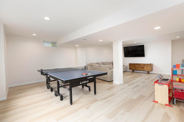 11578 Duncan Plains Rd NW, Johnstown, OH 43031 - recreation room featuring light wood-type flooring and recessed lighting