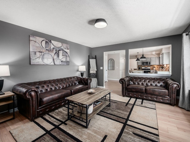 3552 Smiley Rd, Hilliard, OH 43026 - living room featuring light wood-type flooring and a textured ceiling