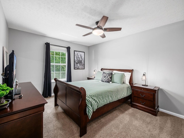 3552 Smiley Rd, Hilliard, OH 43026 - bedroom with light carpet, ceiling fan, and a textured ceiling