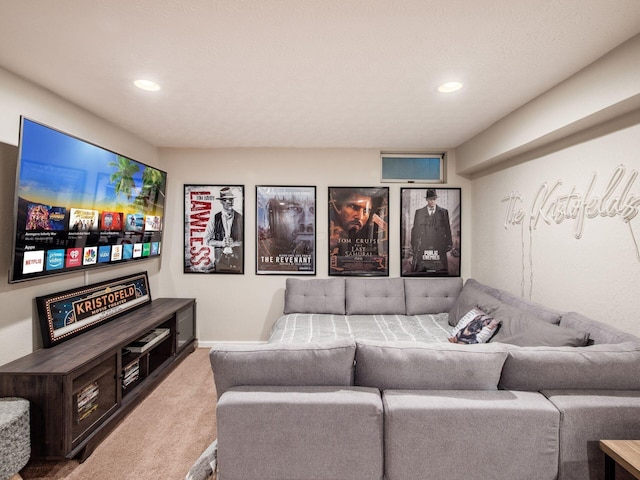 3552 Smiley Rd, Hilliard, OH 43026 - carpeted home theater room featuring recessed lighting and baseboards