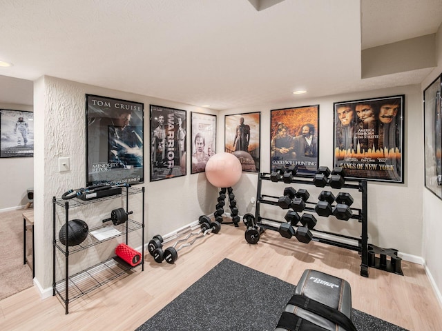3552 Smiley Rd, Hilliard, OH 43026 - workout area with wood finished floors and recessed lighting