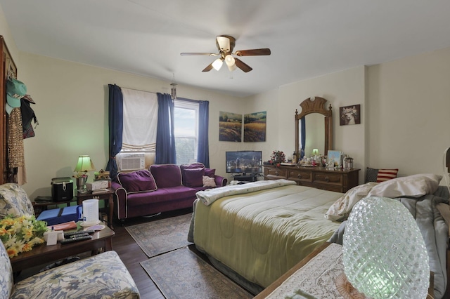 635-641 Racine Ave, Columbus, OH 43204 - bedroom featuring wood finished floors, ceiling fan, and cooling unit