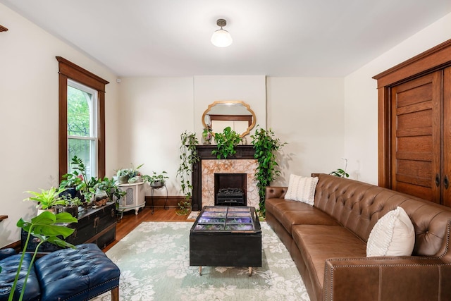 572 Linwood Ave, Columbus, OH 43205 - living area with a premium fireplace and wood finished floors