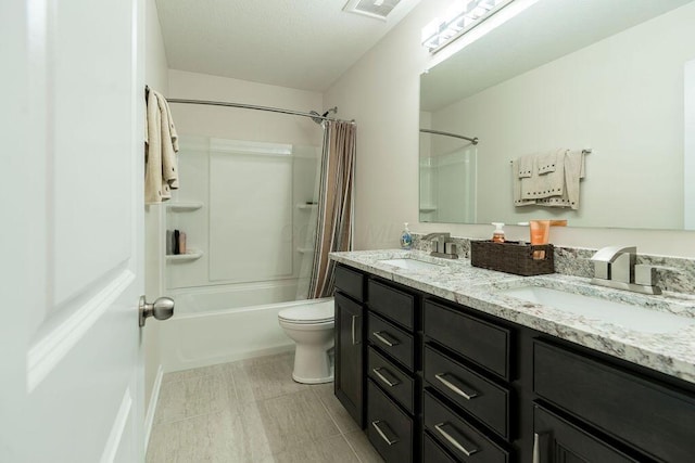 123 Schellinger St, Delaware, OH 43015 - bathroom featuring shower / tub combo and double vanity