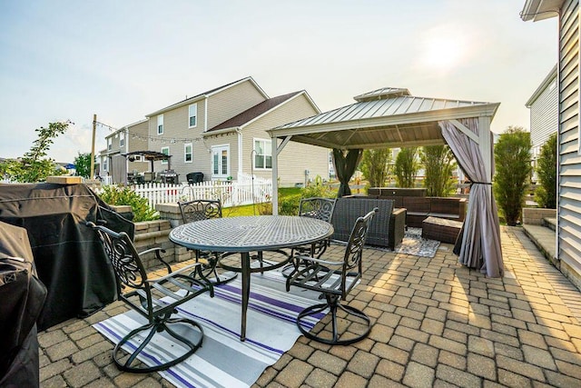 123 Schellinger St, Delaware, OH 43015 - view of patio / terrace featuring an outdoor hangout area, a gazebo, and outdoor dining area