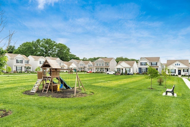 2020 Edison St, Newark, OH 43055 - view of grassy yard featuring a residential view and a playground