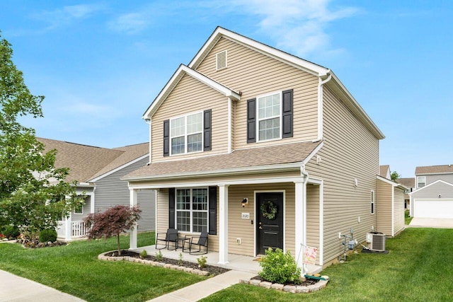 2020 Edison St, Newark, OH 43055 - view of front of property with a front yard, a porch, and a shingled roof