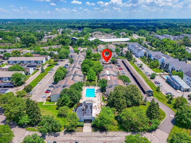 1080 Merrimar Cir S Unit E, Columbus, OH 43220 - aerial view of residential area featuring a pool area
