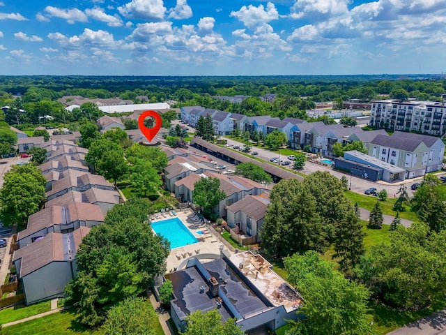 1080 Merrimar Cir S Unit E, Columbus, OH 43220 - aerial view of residential area with a pool