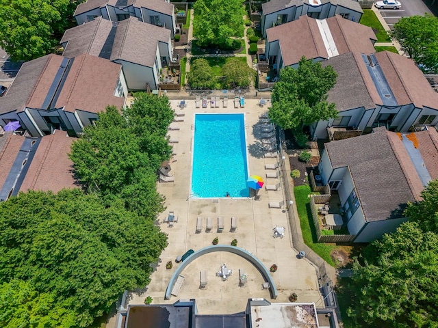 1080 Merrimar Cir S Unit E, Columbus, OH 43220 - aerial view of a pool area