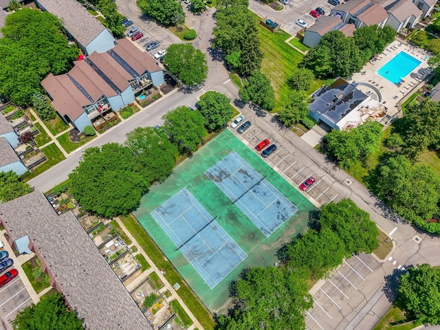 1080 Merrimar Cir S Unit E, Columbus, OH 43220 - drone / aerial view of a pool