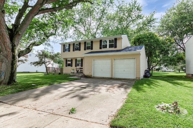 8711 Blessing Dr, Powell, OH 43065 - view of front of home with concrete driveway, a front lawn, and an attached garage