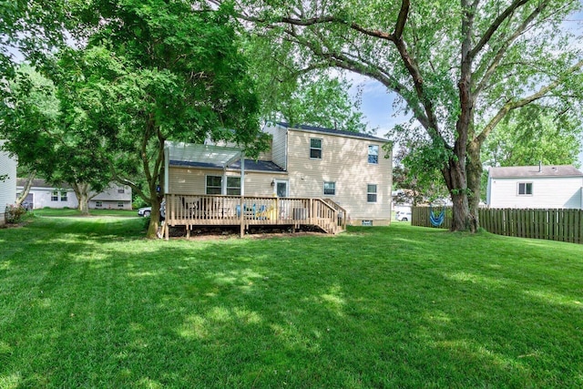 8711 Blessing Dr, Powell, OH 43065 - rear view of property with a wooden deck