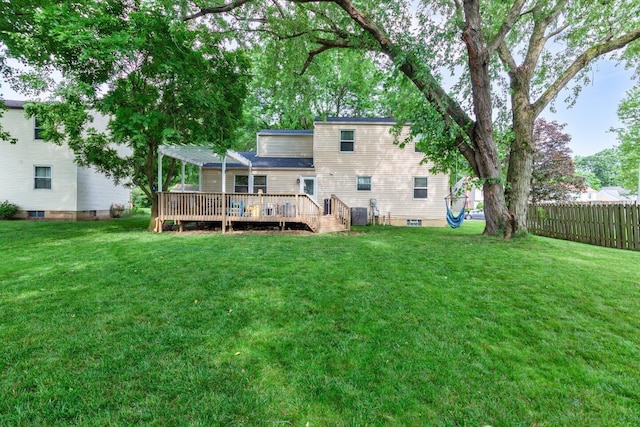 8711 Blessing Dr, Powell, OH 43065 - back of house with a wooden deck and a pergola
