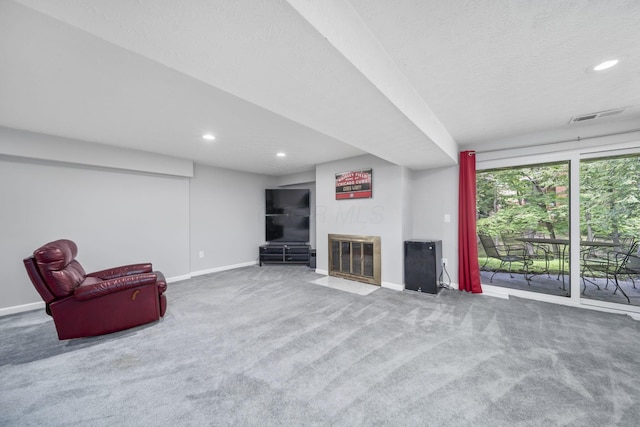 4968 Wintersong Ln Unit 10, Westerville, OH 43081 - unfurnished living room with recessed lighting, carpet floors, and a fireplace with flush hearth