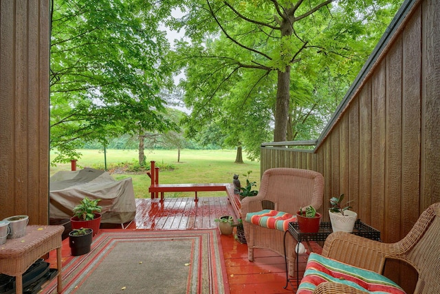 4883 Powderhorn Ln Unit 3, Westerville, OH 43081 - wooden deck featuring a yard